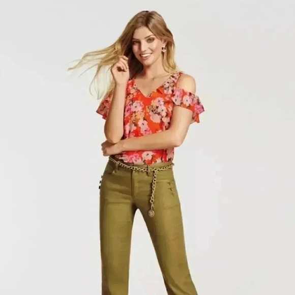 CAbi Tops - Women's CAbi Cold Shoulder Floral Lush Blouse XS